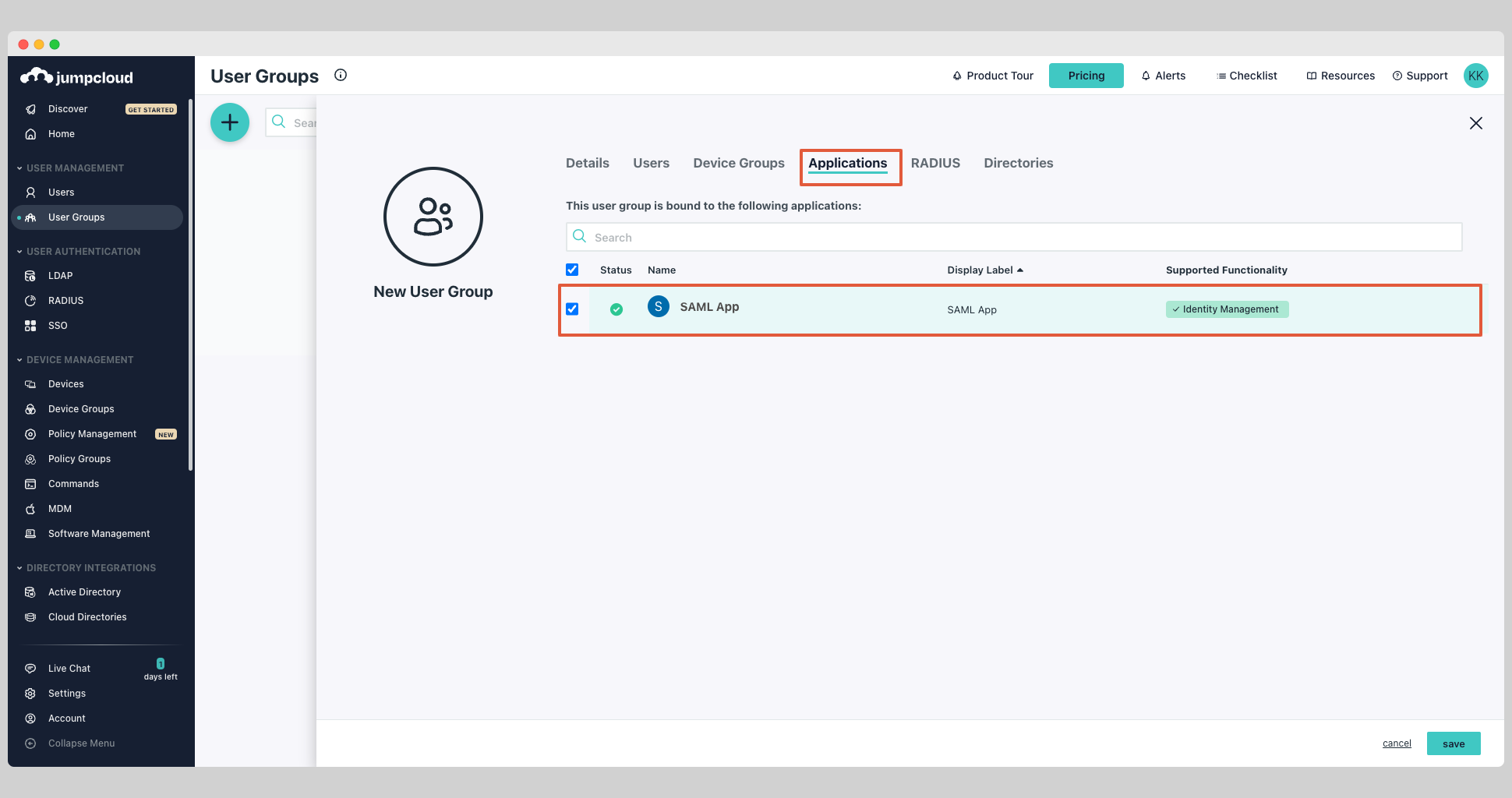 JumpCloud SCIM Step 6